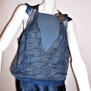 CONCEPT CREA TOP MADE-IN-ITALY VOILE/POLYESTER NWT